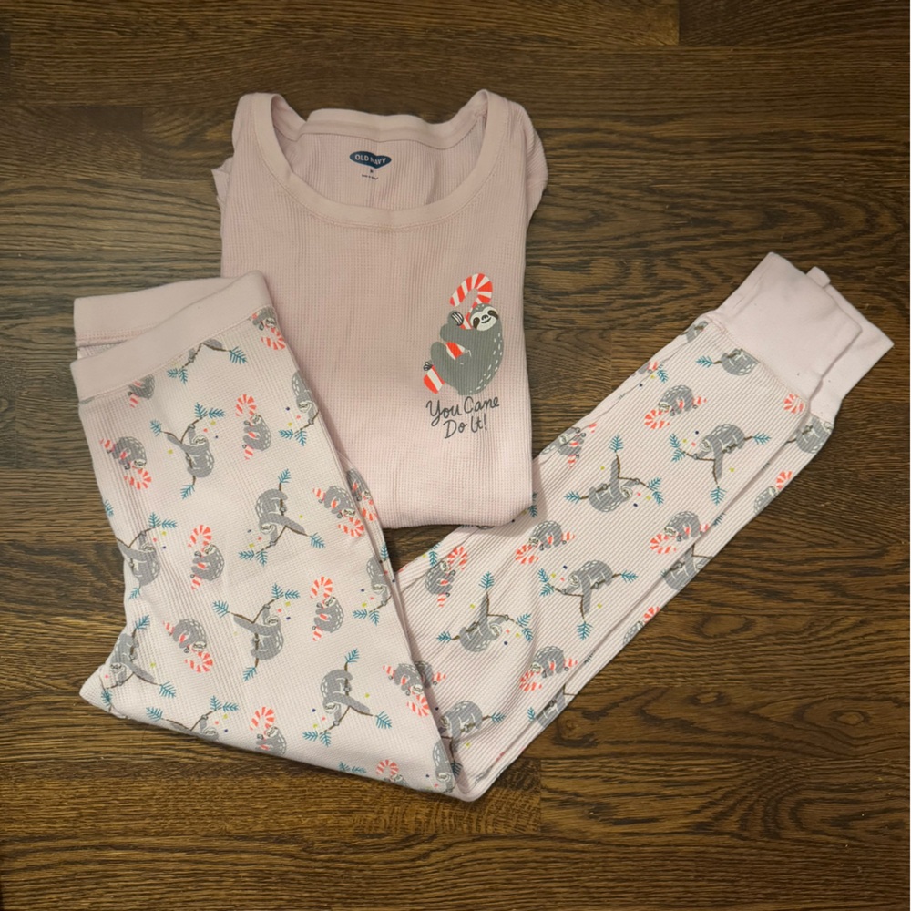 Old Navy Pink Sloth Pajama Set